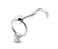 Dangling Stone Curved Nose Stud NSKB-828